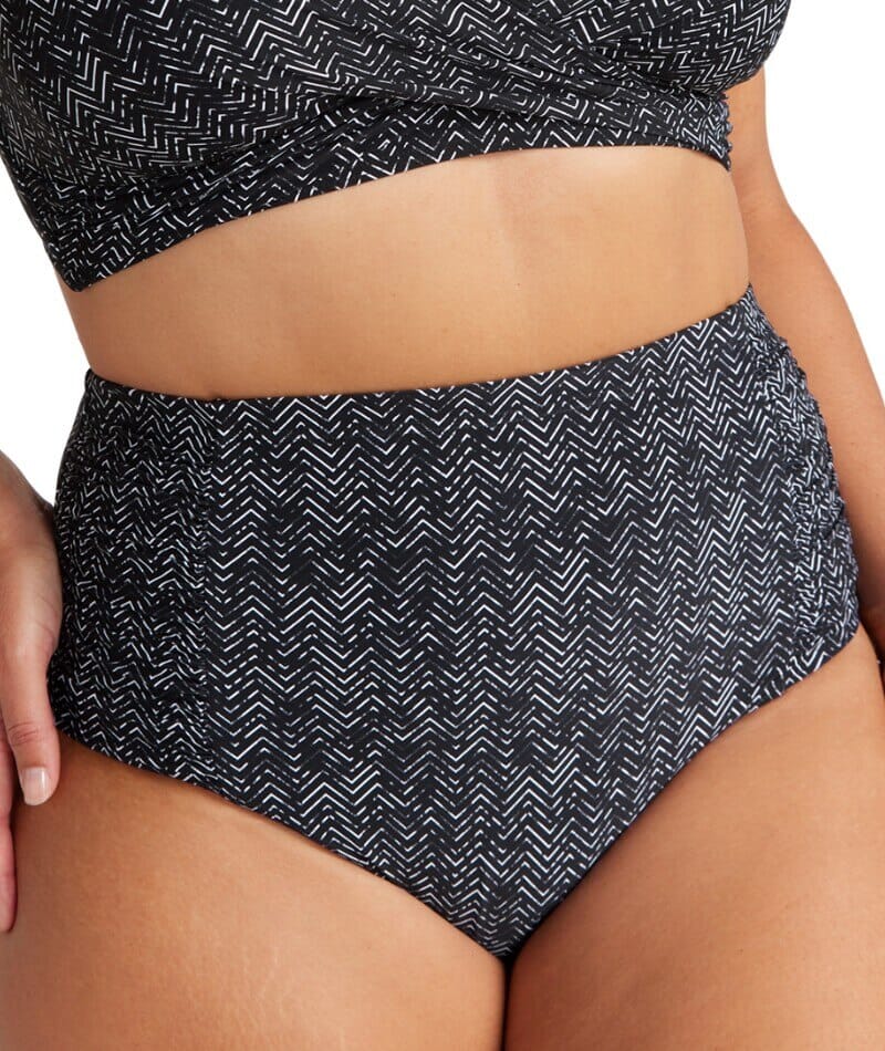 Artesands Zig Zag Botticelli High Waist Swim Brief - Black Swim 12